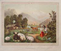 Bülow - Vier Jahreszeiten. Allegorische Darstellung - undatiert - Farblithografie