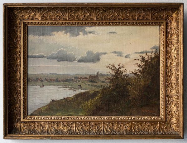 Ole Cristiansen - Blick auf die Koldinghus-Ruine - 1859 - Öl auf Leinwand und MdF