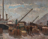 Johannes Marx - Hafenarbeiter - undatiert - Öl auf Leinwand