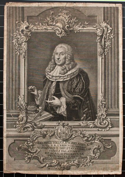 Johann Wilhelm Windter - Porträt Georg Christoph Erlabeck, Nürnberg - 1762 - Kupferstich auf Büttenpapier