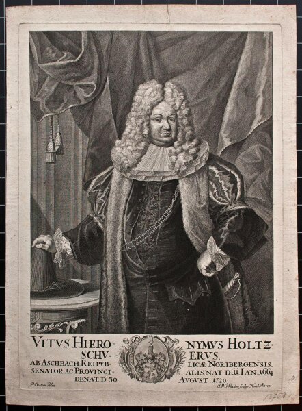 Johann Wilhelm Windter - Porträt Hieronymus Holzschuher, Nürnberg - 1722 - Kupferstich auf Büttenpapier