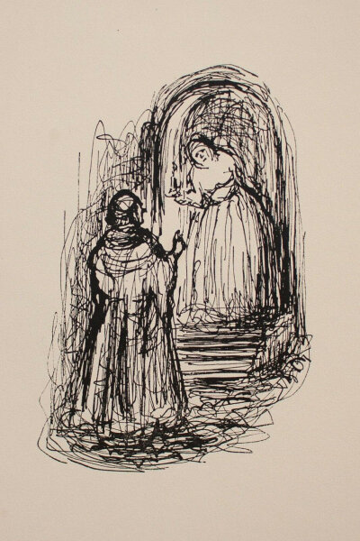 Heide Luft und Doris Brehmer - Mademoiselle Perle - 1949 - Druckgrafik auf Monumentkarton nach Federzeichnung