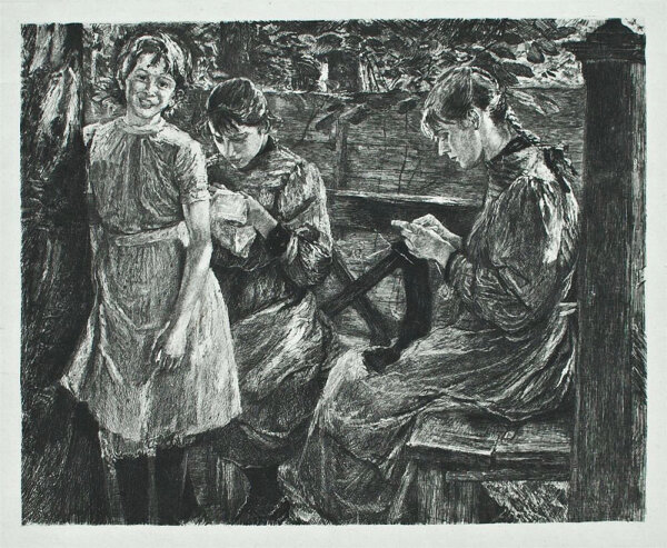 Peter Halm - Meine Töchter - 1896 - Radierung auf Japanpapier