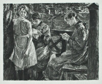 Peter Halm - Meine Töchter - 1896 - Radierung auf Japanpapier
