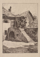 Rienössl - Altes Gehöft - undatiert - Lithografie