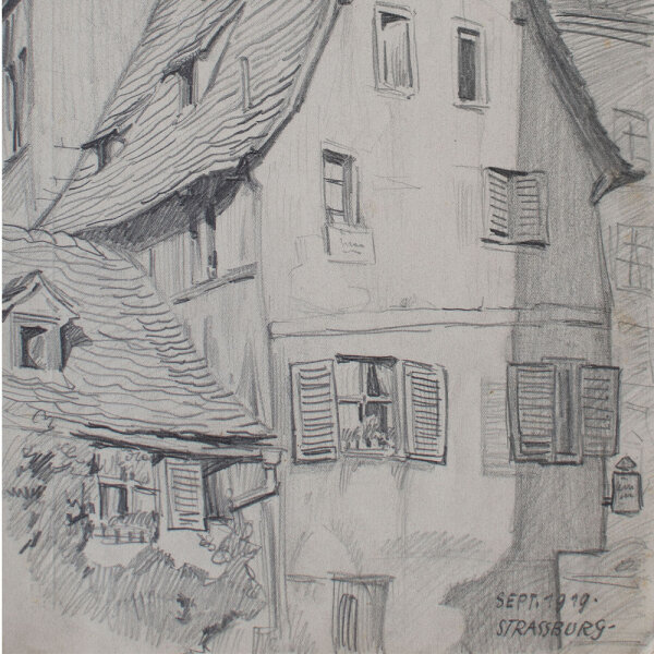 Uli Huber - Strassburg - 1919 - Bleistiftzeichnung