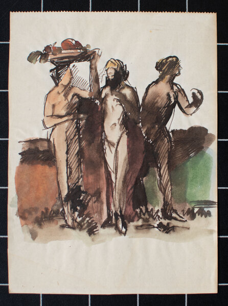 unbekannt - Drei Grazien - undatiert - Aquarell