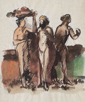 unbekannt - Drei Grazien - undatiert - Aquarell