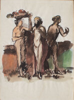 unbekannt - Drei Grazien - undatiert - Aquarell