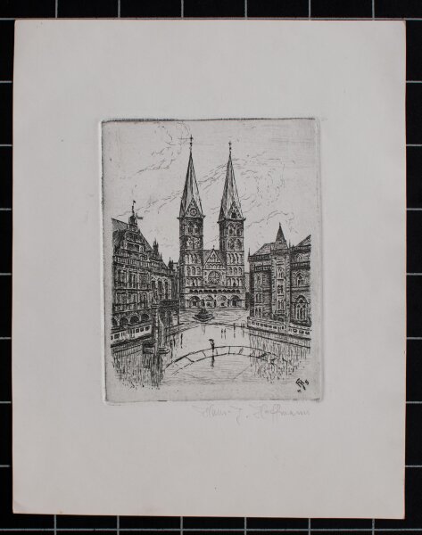 Hans J. Hoffmann - Bremen, St. Petri Dom - 1945 - Radierung