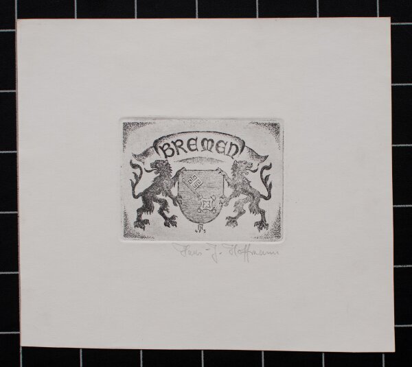 Hans J. Hoffmann - Bremen, Stadtwappen - 1945 - Radierung
