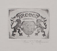 Hans J. Hoffmann - Bremen, Stadtwappen - 1945 - Radierung