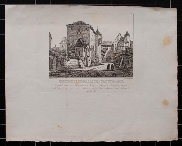 Karl Gottfried Traugott Faber - Innenseite eines alten Stadtthores - undatiert - Radierung auf Büttenpapier
