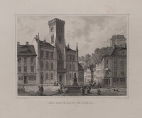 G. Heisinger - Das Rathaus in Greiz - undatiert - Stahlstich