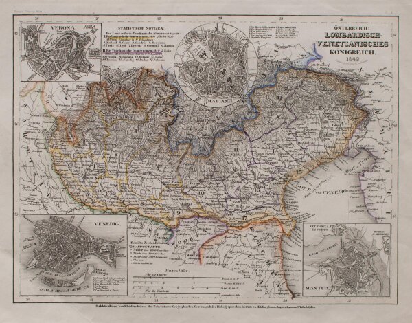 unbekannt - Österreich : Lombardisch-Venetisches Königreich 1849 - 1849 - Stahlstich in altem Kolorit