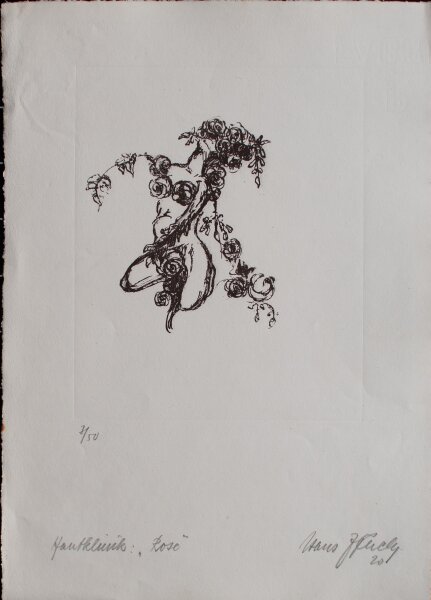 Hans Richard Weinhöppel - Hautklinik: Rose" - 1920 - Lithografie auf Bütten mit Wasserzeichen (angeschnitten)"