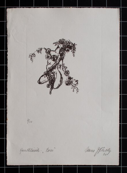 Hans Richard Weinhöppel - Hautklinik: Rose" - 1920 - Lithografie auf Bütten mit Wasserzeichen (angeschnitten)"