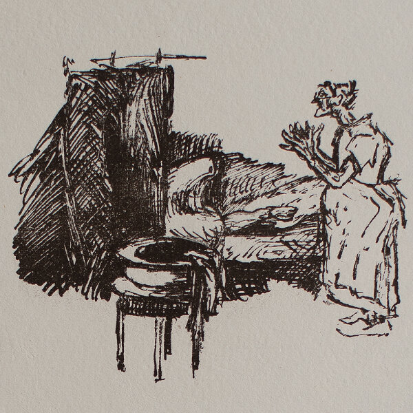 Hans Richard Weinhöppel - Frauenklinik - 1920 - Lithografie auf Bütten mit Wasserzeichen (angeschnitten)
