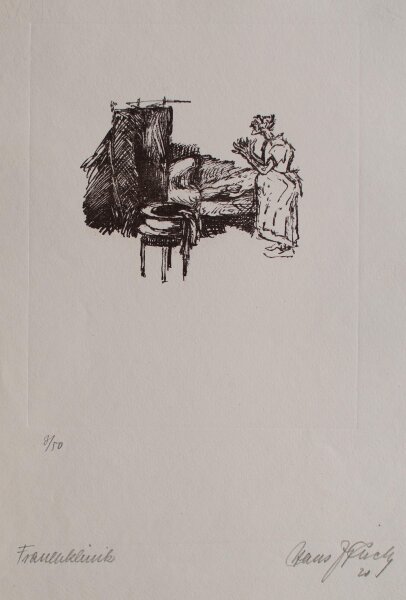 Hans Richard Weinhöppel - Frauenklinik - 1920 - Lithografie auf Bütten mit Wasserzeichen (angeschnitten)