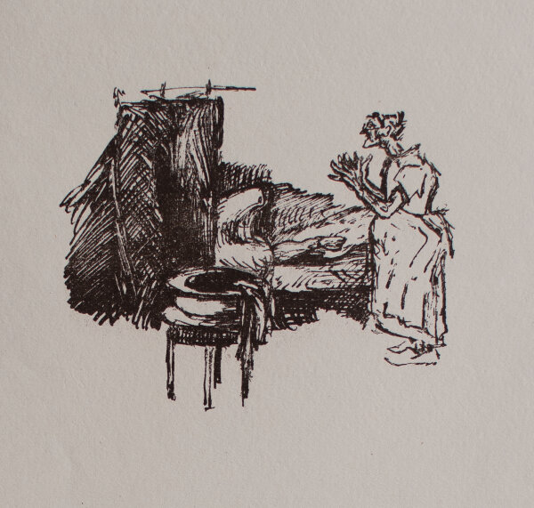 Hans Richard Weinhöppel - Frauenklinik - 1920 - Lithografie auf Bütten mit Wasserzeichen (angeschnitten)