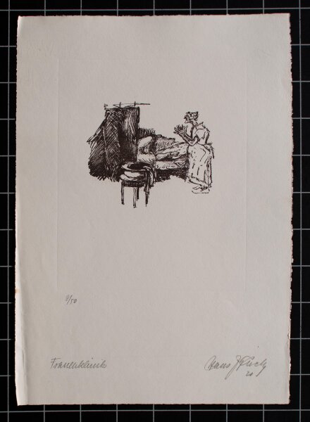 Hans Richard Weinhöppel - Frauenklinik - 1920 - Lithografie auf Bütten mit Wasserzeichen (angeschnitten)