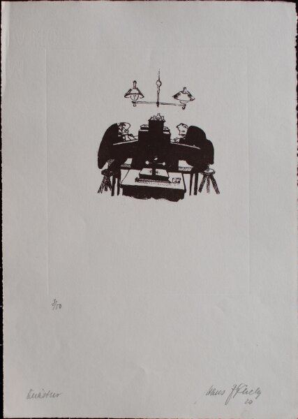 Hans Richard Weinhöppel - Quästur - 1920 - Lithografie auf Bütten mit Wasserzeichen (angeschnitten)