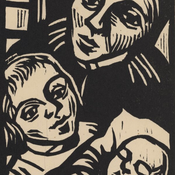 Elisabeth Hausmann - Mutter mit Kindern - o. J. - Holzschnitt