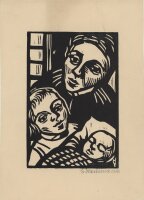 Elisabeth Hausmann - Mutter mit Kindern - o. J. - Holzschnitt
