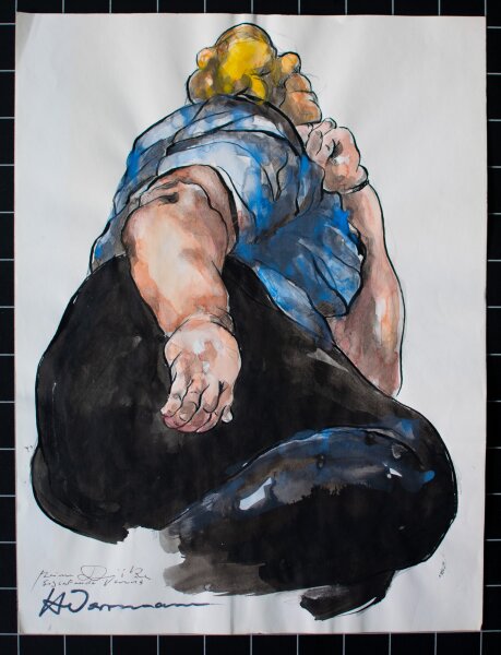 Heinrich Werrmann - Schlafende Venus - o. J. - Aquarell, Bleistift