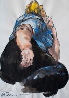 Heinrich Werrmann - Schlafende Venus - o. J. - Aquarell, Bleistift