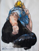 Heinrich Werrmann - Schlafende Venus - o. J. - Aquarell, Bleistift