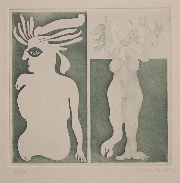 Volker Emrath - ohne Titel - 1968 - Farbradierung