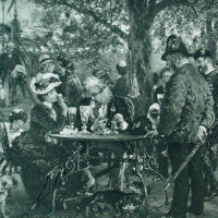 Franz Hanfstaengl - Biergarten in Kissingen - undatiert -...