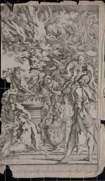 unbekannt - Tempelopfer - undatiert - Kupferstich auf Büttenpapier