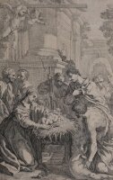 Pietro Da Cortona nach - Heilige Familie - 1681 - Kupferstich auf Büttenpapier