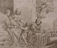 Paolo Veronese nach - Madonna mit Christuskind und Elisabeth - undatiert - Kupferstich auf Büttenpapier