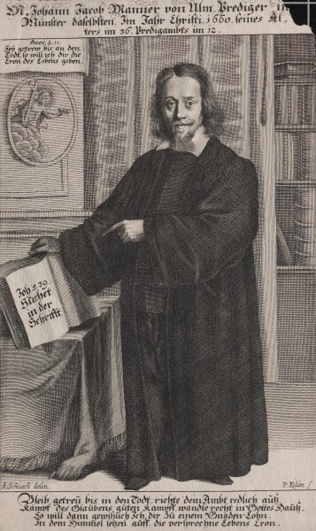 Philipp Kilian - Bildnis Johann Jacob Manner - undatiert - Kupferstich auf Büttenpapier