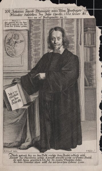 Philipp Kilian - Bildnis Johann Jacob Manner - undatiert - Kupferstich auf Büttenpapier