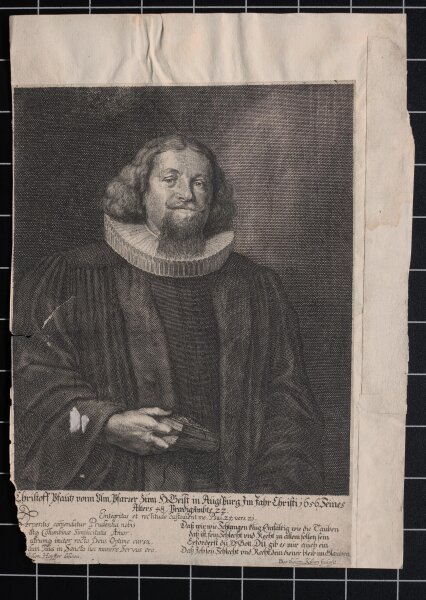 Bartholomäus Kilian - Bildnis Christoph Pfautz d. Ä. - undatiert - Kupferstich auf Büttenpapier