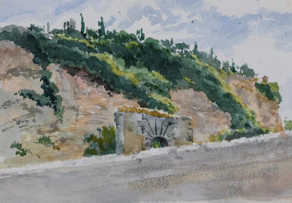 unbekannt - Südliche Berglandschaft - ohne Jahr - Aquarell