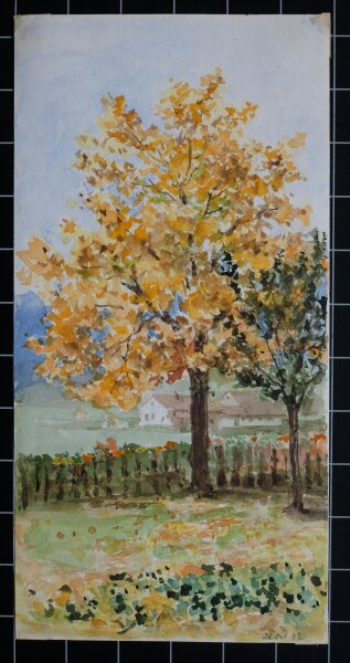 unbekannt - Herbst in den Bergen - 1897 - Aquarell
