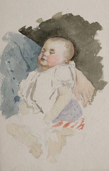 unbekannt - Bildnis eines Kindes - undatiert - Aquarell und Bleistift auf Büttenpapier