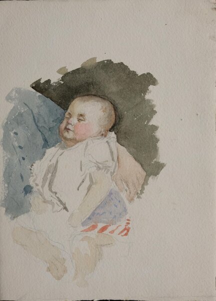unbekannt - Bildnis eines Kindes - undatiert - Aquarell und Bleistift auf Büttenpapier