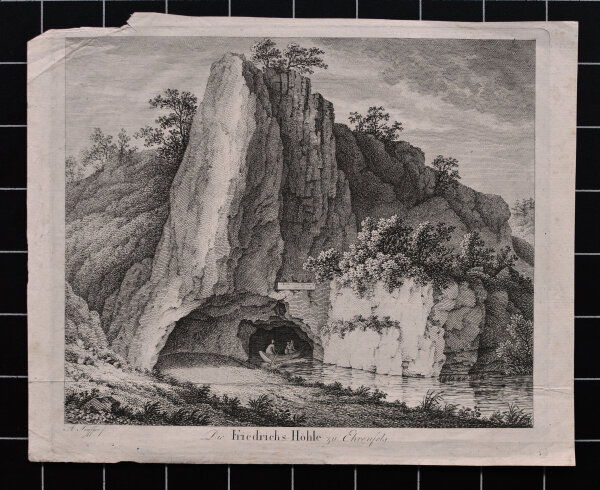 August Seyffer - Die Friedrichs Höhle zu Ehrenfels - undatiert - Kupferstich auf Büttenpapier