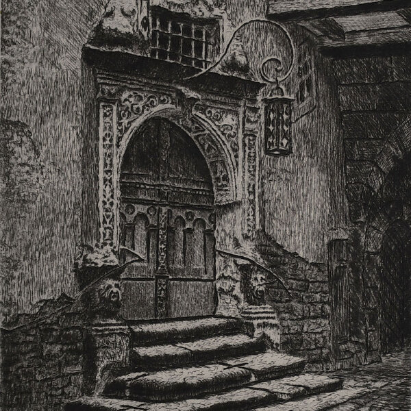 unbekannt - Portal im Rathaus. Rothenburg/Tauber - undatiert - Radierung auf Büttenpapier