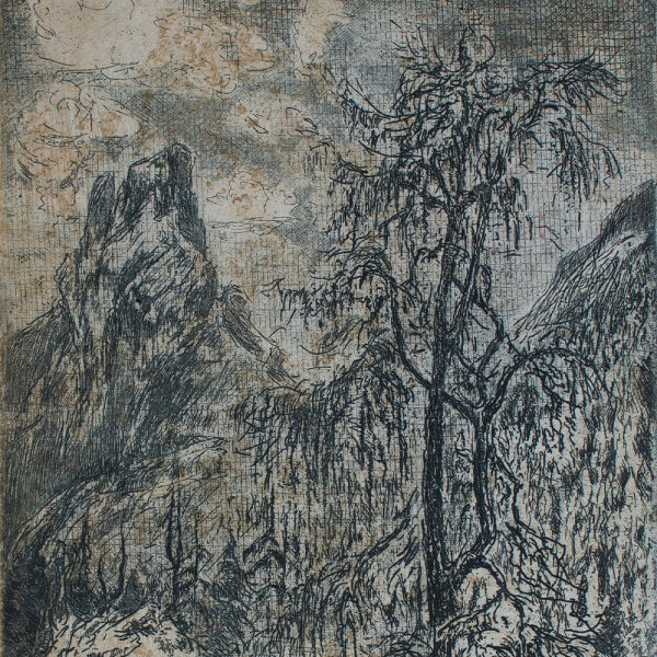 Hans Dietmann - Griesbachtal - Lärche - undatiert - Farbradierung auf Büttenpapier