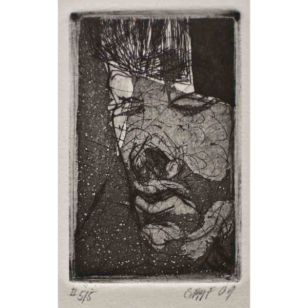 Viktoria Graf - Männerbildnis - 2009 - Radierung auf Büttenpapier