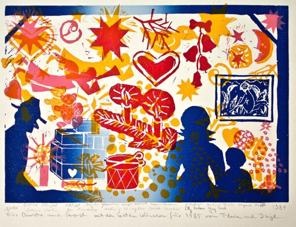 Inge Karsch et. al. - Weihnachtsgrafik - 1984 - Siebdruck