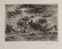 Hans Dietmann - Dorfansicht - undatiert - Radierung auf Büttenpapier