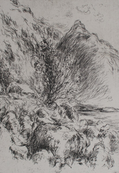 Hans Dietmann - Nordfjord - undatiert - Radierung auf Büttenpapier